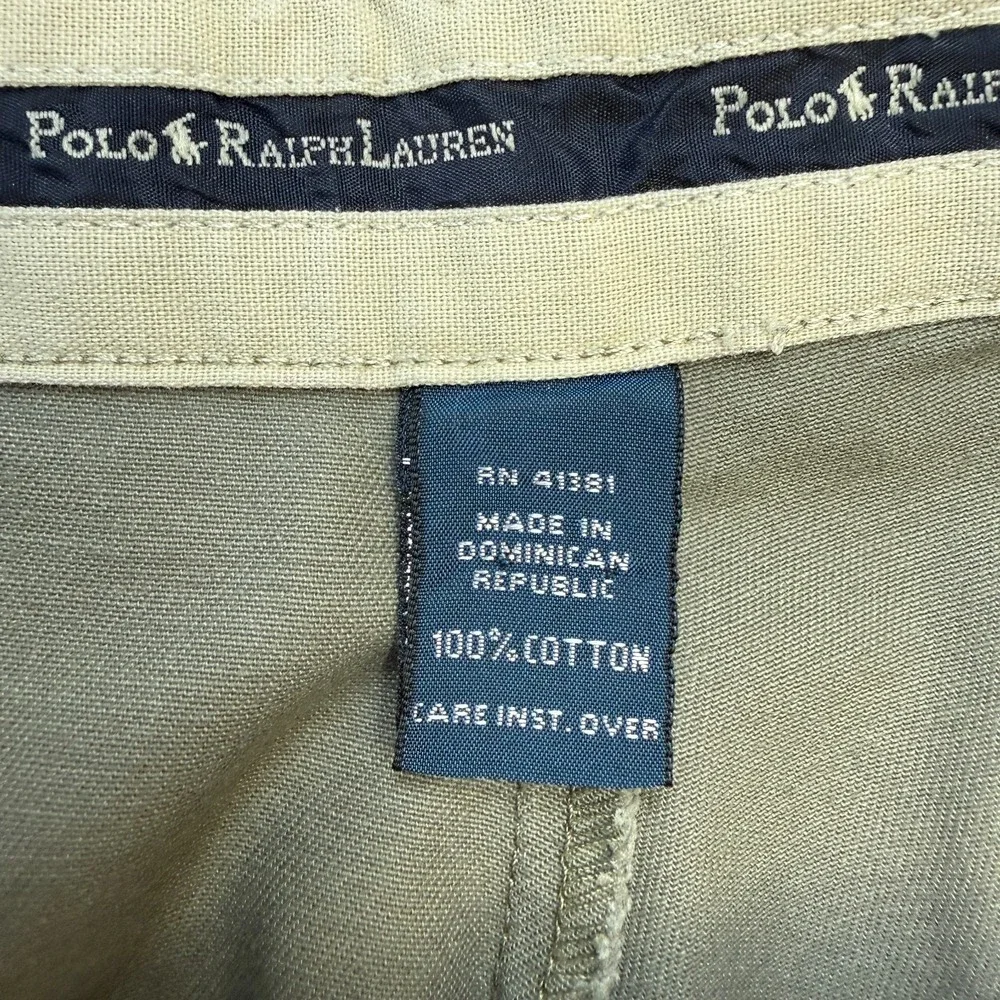 VTG Polo Ralph Pants 33x30 Olive Khaki Double Pleated Trousers High Waist 90s